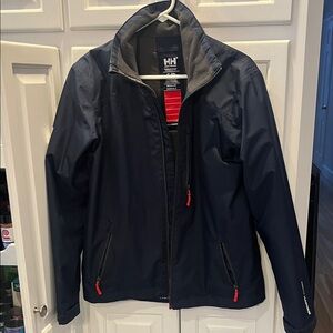 Helly Hansen Dark Blue Jacket with Red Zipper Pulls
